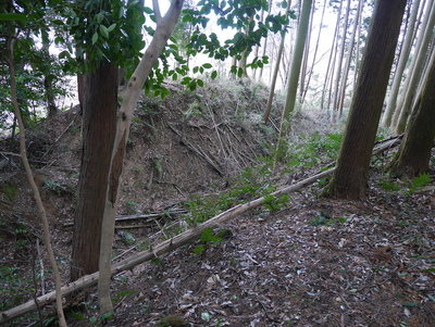 二重空堀と土塁