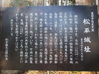 案内板：松平城址