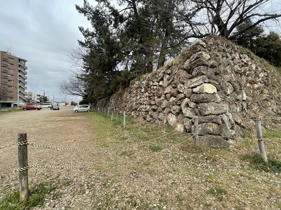 本丸南石垣と堀跡