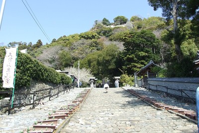 参道から久能山城を望む