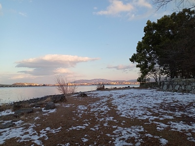 膳所城　本丸跡前から見た琵琶湖風景