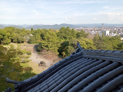 伊賀上野城　天守閣から見る筒井城跡