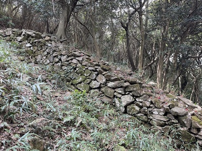 本丸下の段北側の上り石塁①