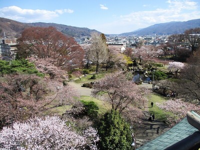 天守より城内を眺める