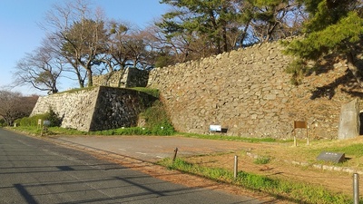 蜜柑丸跡と本丸の高石垣