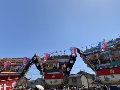 【青柏祭】大地主神社(山王神社)での「でか山」三台勢揃い