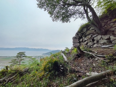 石垣と琵琶湖