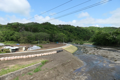 馬淵川と姉帯城遠景