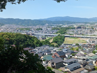 展望台から見た水城跡