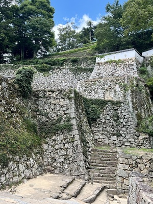 二の平櫓跡付近から二の丸を見上げる