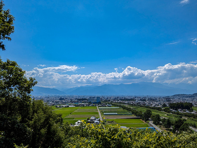 林城から見る松本市の風景