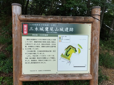 三木城鷹尾山城遺跡の看板