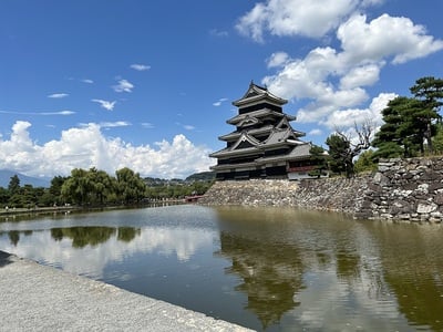 信濃の山々をバックに、としたかった