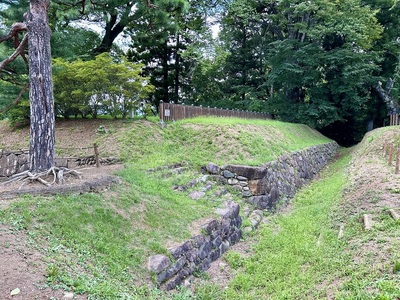 西櫓台の石垣と石段