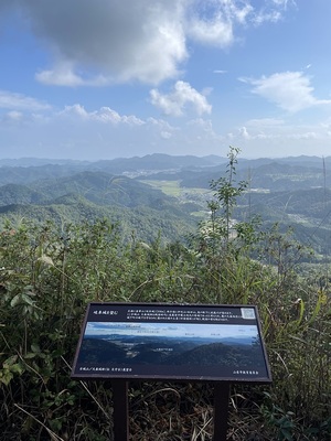 山頂から岐阜城を望く