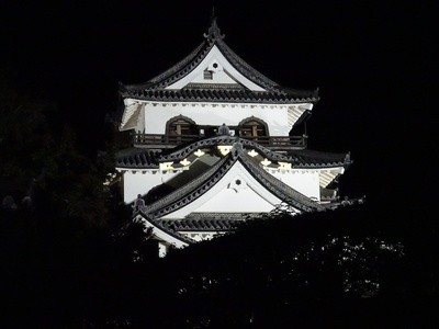 天守夜景(太鼓門の内側から)