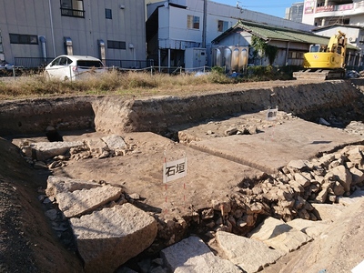 2023年10月22日桜城跡発掘調査現地説明会。曲輪跡