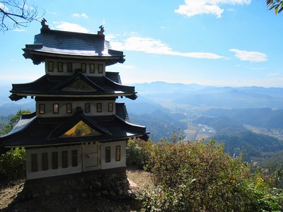 模型天守と城下の眺め