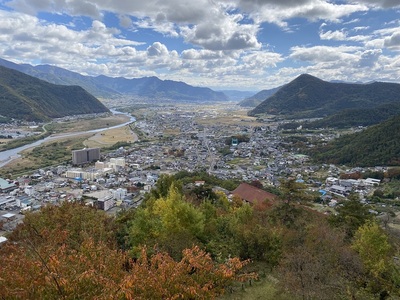 二の郭櫓からの千曲川、虚空蔵城、坂城、上田方面の眺望