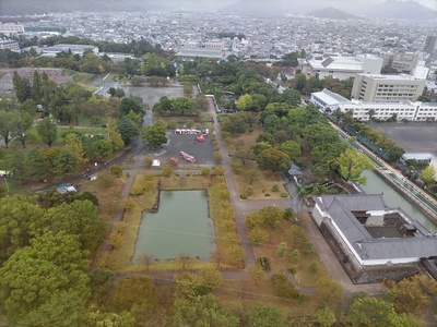 静岡県庁最上階から見た駿府城