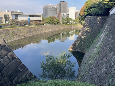 平川濠と石垣(北詰橋門から)