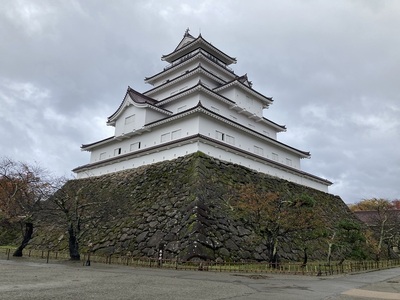 会津若松城　天守と石垣