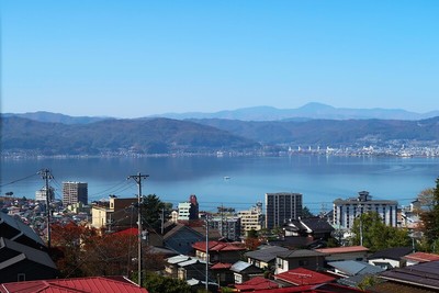 高島古城 付近よりの眺望 諏訪湖