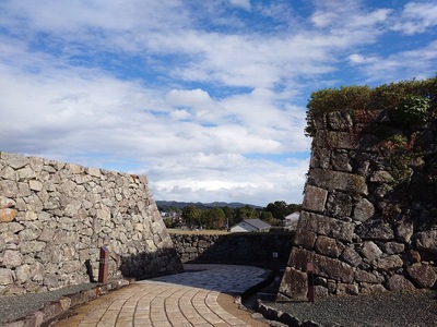 城内から眺める枡形の石垣