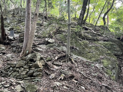 二の郭手前の岩場登城道