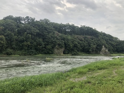 荒川と鉢形城全景