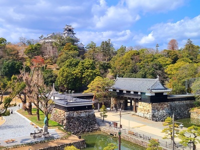 高知城歴史博物館から見た高知城