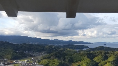 遠見山城からの怪島城