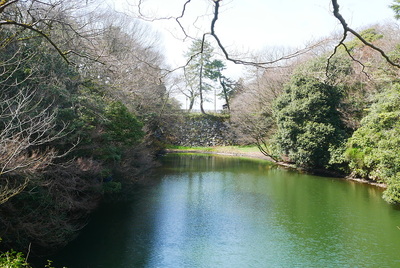 内堀側の本丸土橋石垣