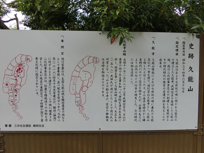 久能山の歴史がわかる案内板