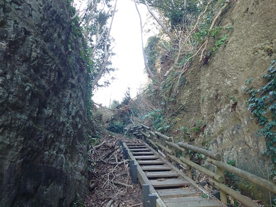 登城路の切り通し