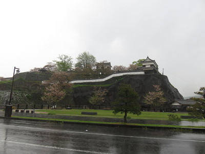 雨の臼杵城