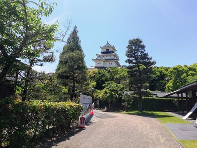 二の丸茶室付近から見た天守