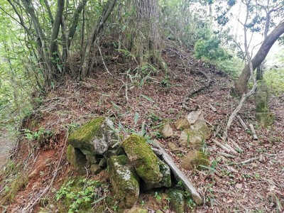 主郭東側の土塁