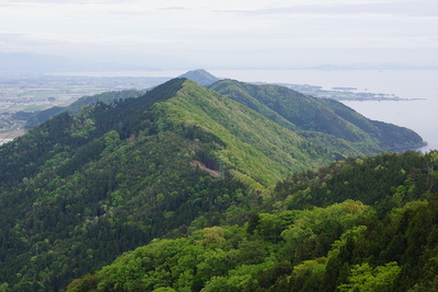 城跡から南方(山本山方面)を見る