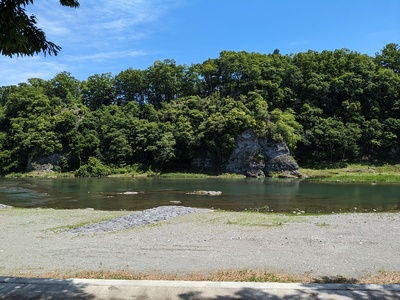 玉淀河原より鉢形城遠望