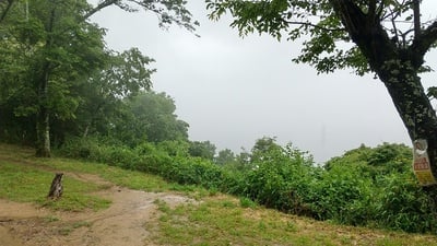 雨天時の本丸からの風景