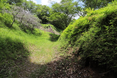 空堀から二の丸石垣