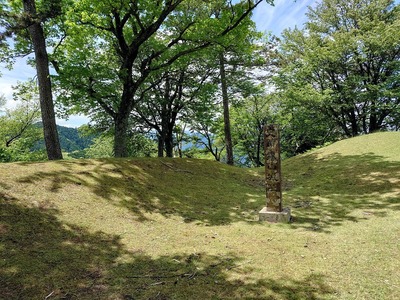 本丸西側の土塁と虎口