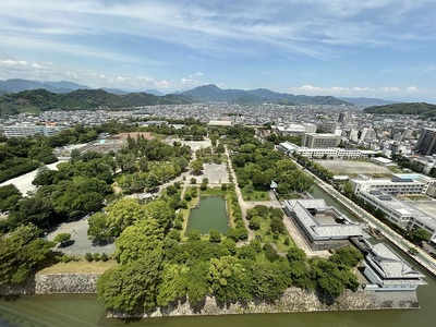 県庁別館21階から俯瞰する駿府城