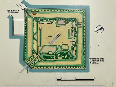 三号台場案内版の縄張り図を抜粋