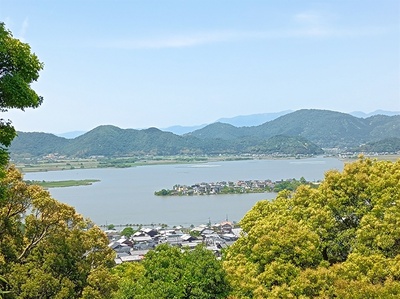 (旧)摠見寺本堂跡から見た琵琶湖方面の景色