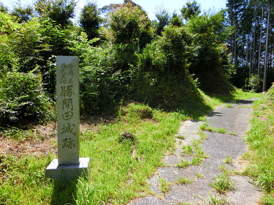 城址碑と三の曲輪北側土塁