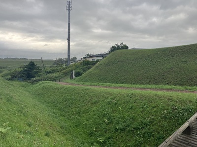 主郭西の二重堀及び主郭の土塁