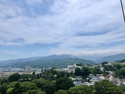 天守から見た石垣山城