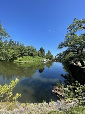 南東側水堀と土塁